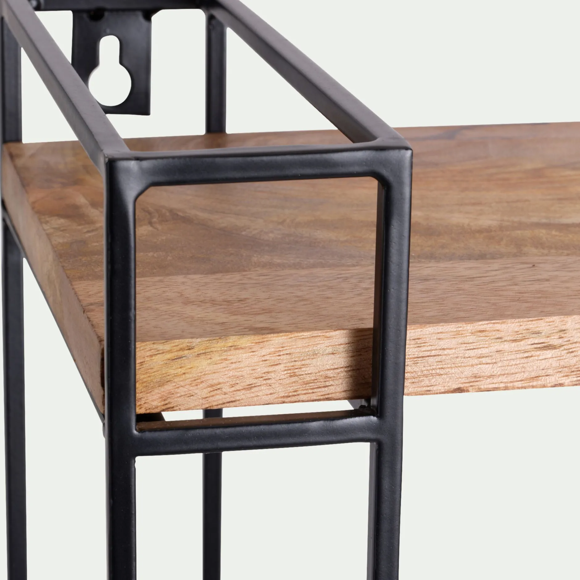 Étagère Murale*alinea Etagère murale en bois et métal - L66xl19xH77,5cm Bois clair