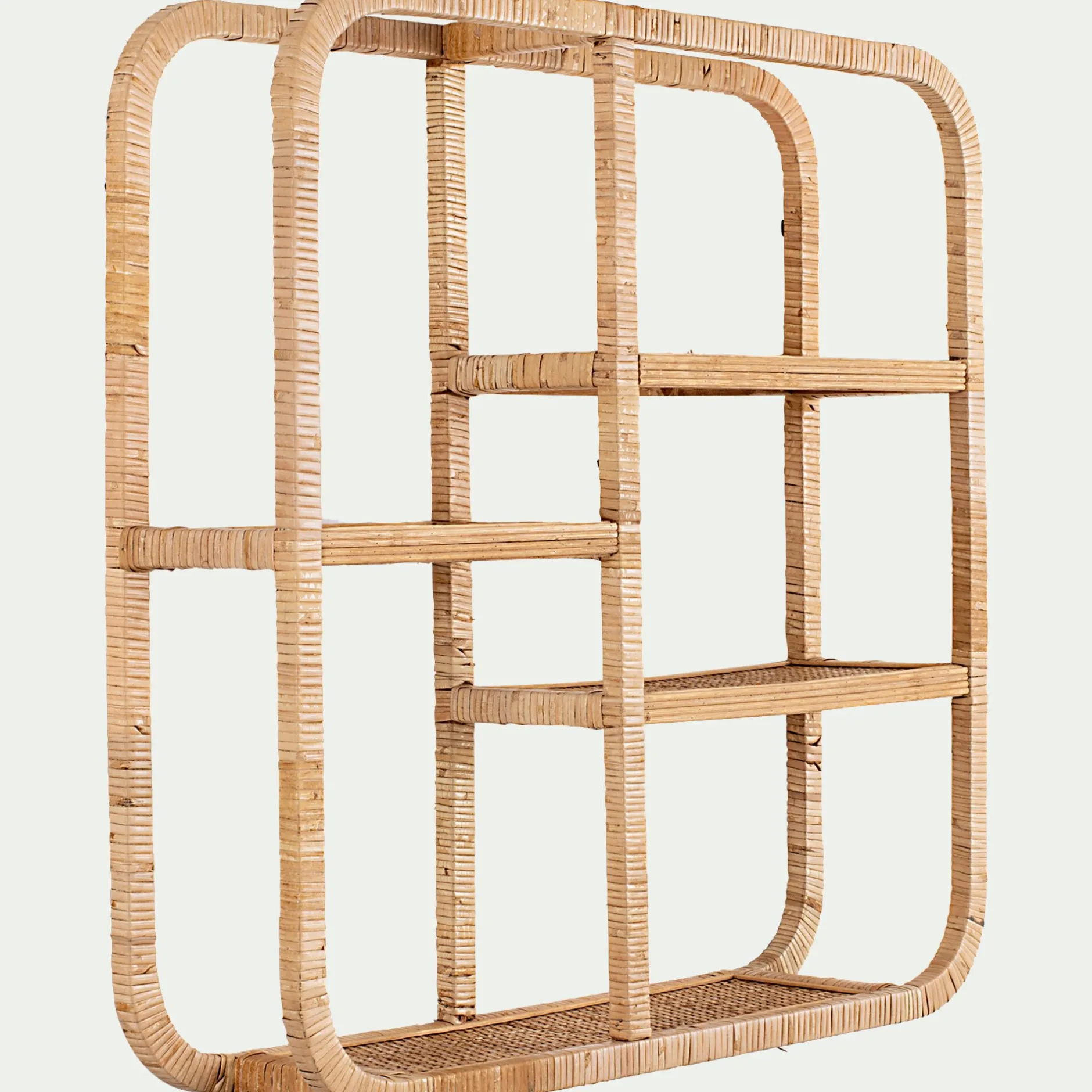 Étagère Murale*alinea Etagère murale en rotin - 65x65cm Naturel