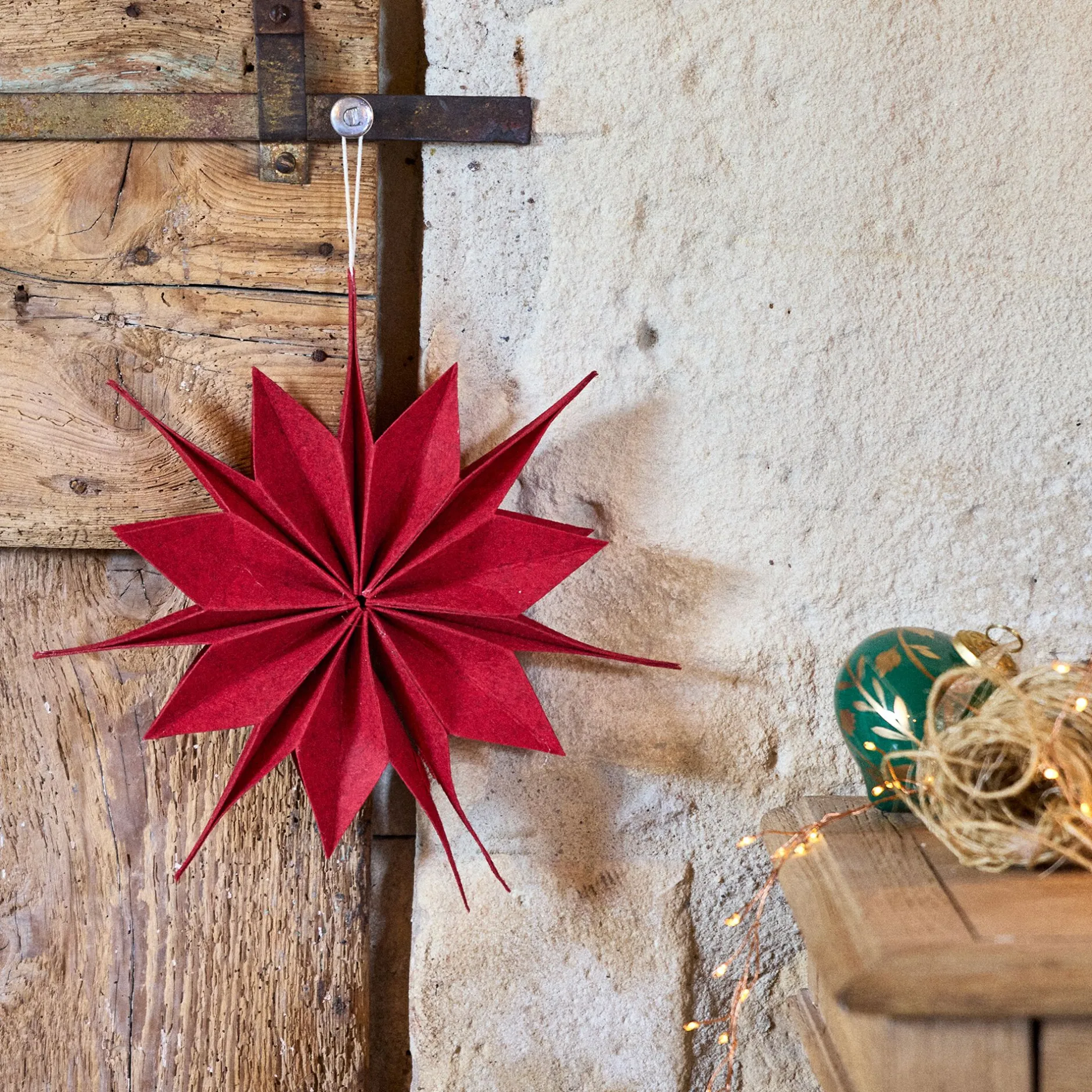 Suspension De Noël|Décoration À Suspendre*alinea Etoile à suspendre en feutrine D30cm - Rouge