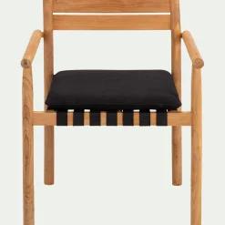 Pouf Exterieur|Fauteuil De Jardin*alinea Fauteuil de jardin à sangles en teck - Bois clair