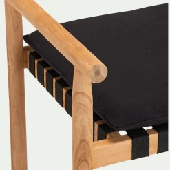 Pouf Exterieur|Fauteuil De Jardin*alinea Fauteuil de jardin à sangles en teck - Bois clair