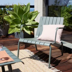 Fauteuil De Jardin*alinea Fauteuil de jardin aluminium avec accoudoirs cèdre Vert