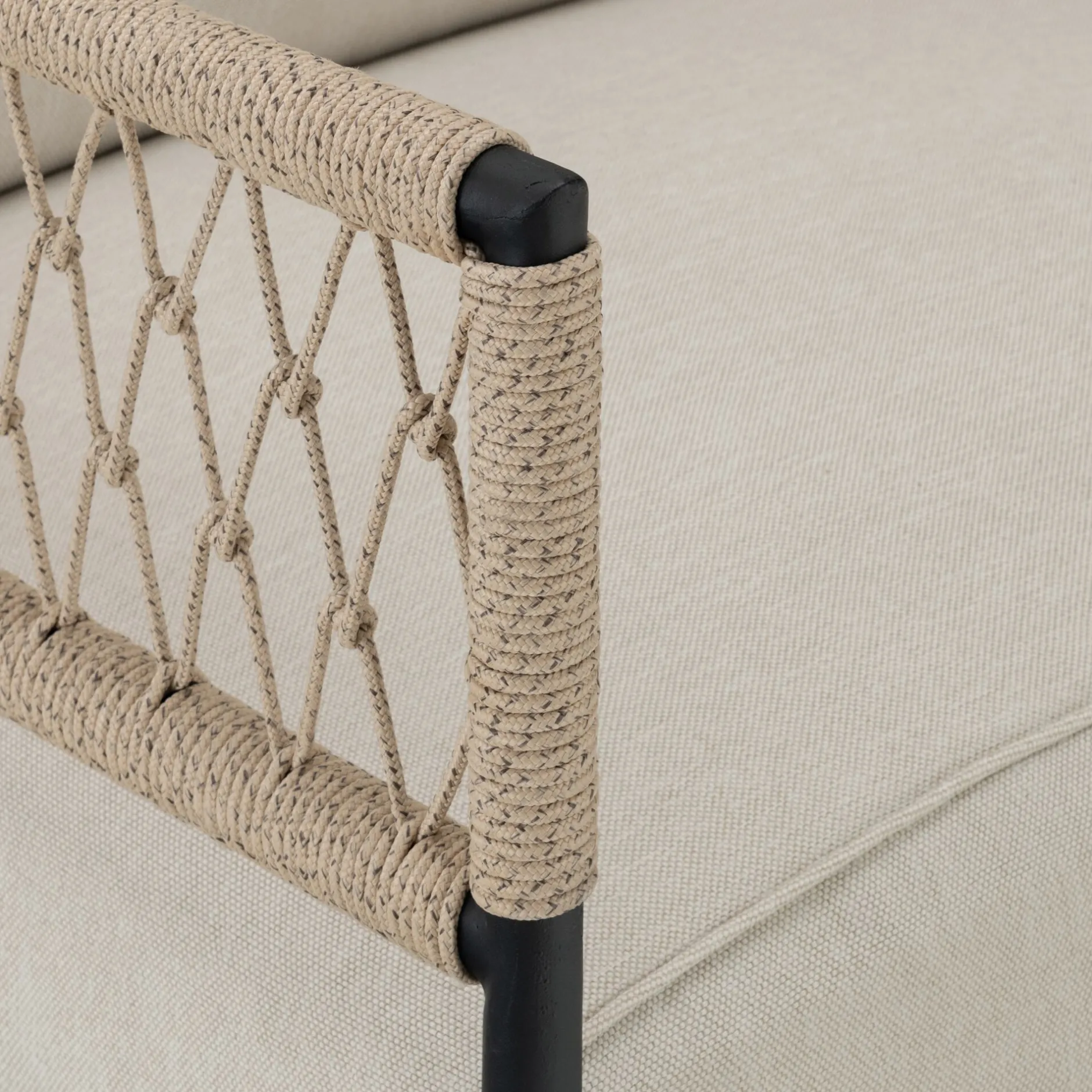 Pouf Exterieur|Fauteuil De Jardin*alinea Fauteuil de jardin en acier et corde - Beige