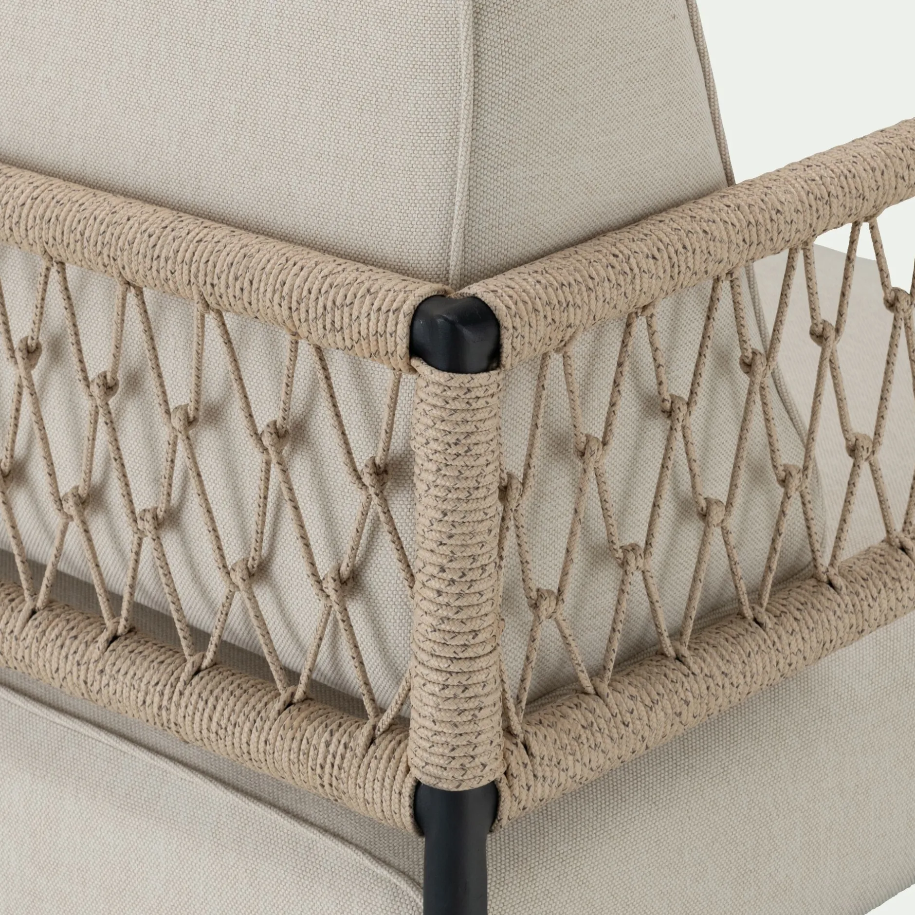 Pouf Exterieur|Fauteuil De Jardin*alinea Fauteuil de jardin en acier et corde - Beige