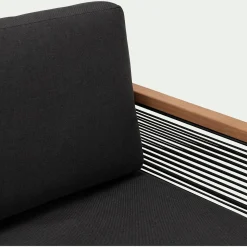 Pouf Exterieur|Fauteuil De Jardin*alinea Fauteuil de jardin en aluminium et corde - Noir