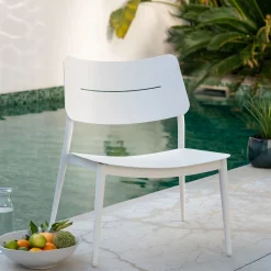 Pouf Exterieur|Fauteuil De Jardin*alinea Fauteuil de jardin en aluminium - Blanc