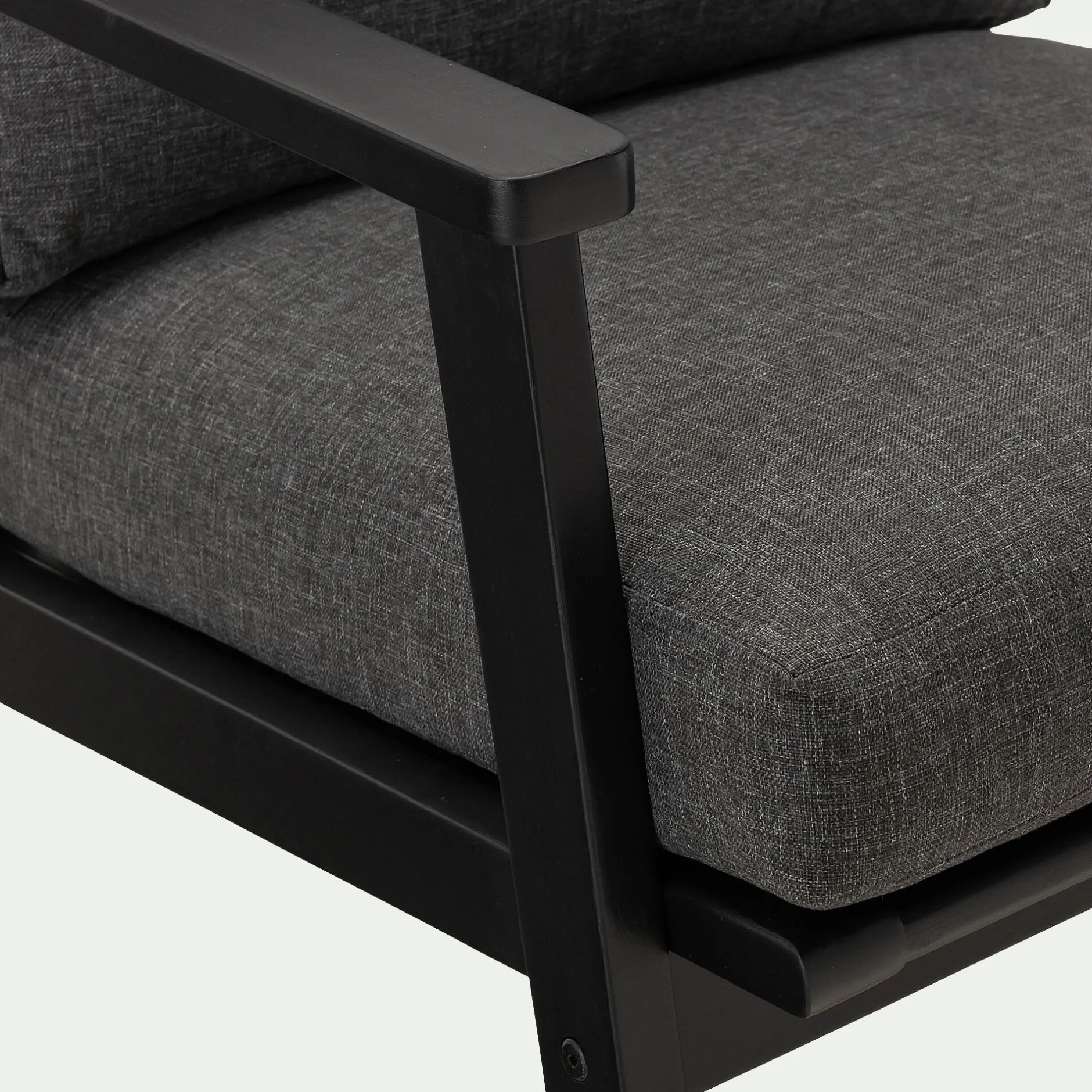 Pouf Exterieur|Fauteuil De Jardin*alinea Fauteuil de jardin en bois d'eucalyptus - Noir