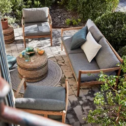 Pouf Exterieur|Fauteuil De Jardin*alinea Fauteuil de jardin en teck recyclé - gris