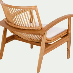 Fauteuil*alinea Fauteuil en teck et rotin - Naturel