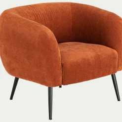 Fauteuil*alinea Fauteuil en tissu avec pieds en acier - brun rustrel Marron