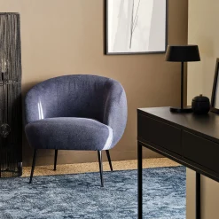 Fauteuil*alinea Fauteuil en tissu avec piétement en acier - céou Bleu
