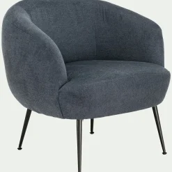 Fauteuil*alinea Fauteuil en tissu avec piétement en acier - céou Bleu