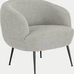Fauteuil*alinea Fauteuil en tissu avec piétement en acier - borie Gris