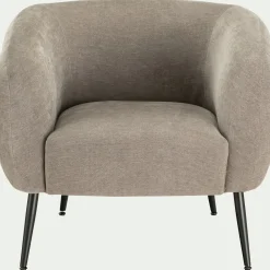 Fauteuil*alinea Fauteuil en tissu avec pieds en acier - restanque Gris