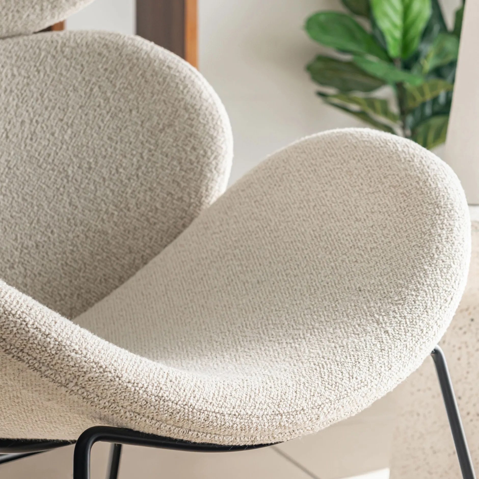 Fauteuil*alinea Fauteuil en tissu bouclettes - Beige