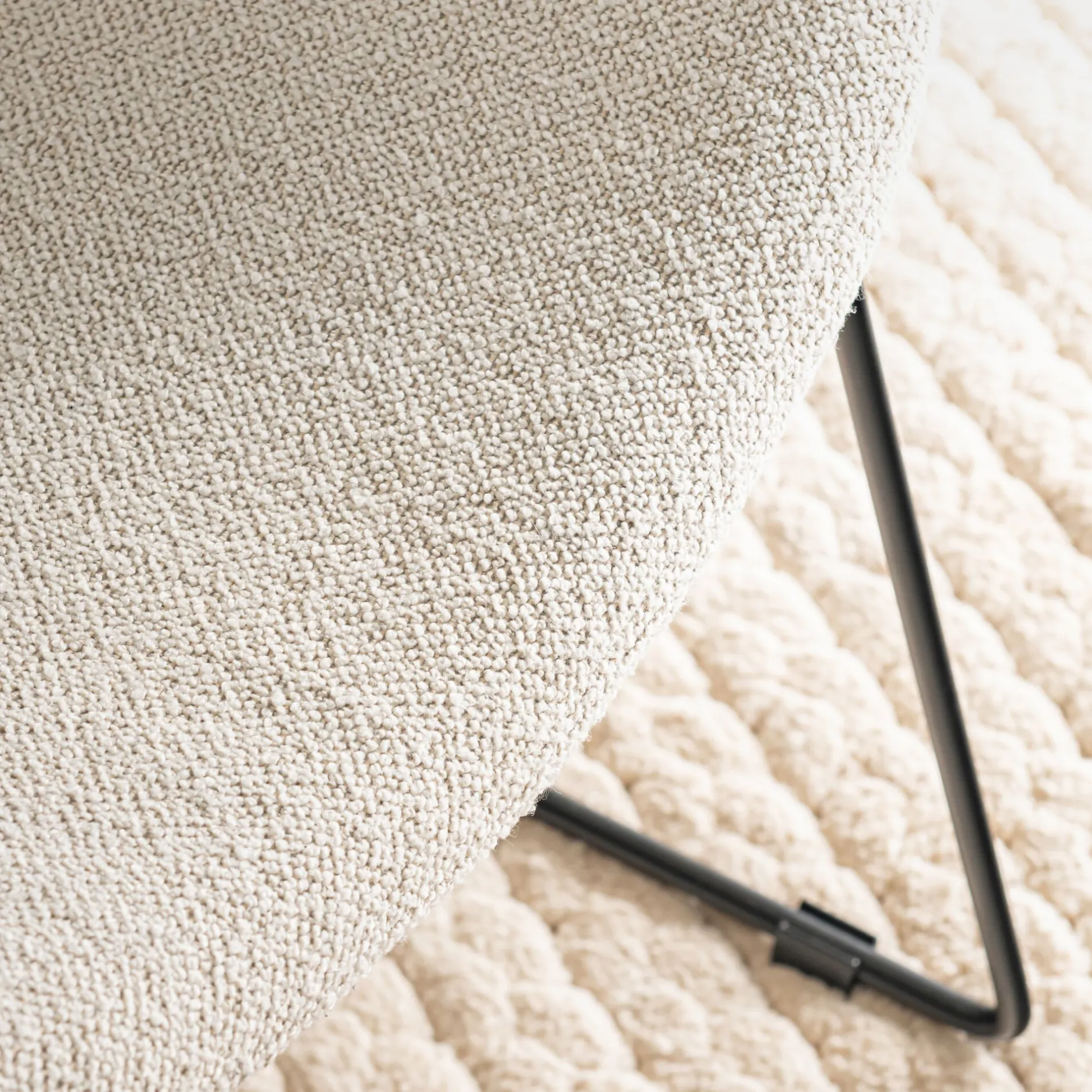 Fauteuil*alinea Fauteuil en tissu bouclettes - Beige