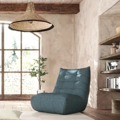 Fauteuil|Canapé Modulable*alinea Fauteuil en tissu bouclette - Bleu