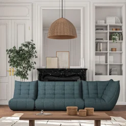 Fauteuil|Canapé Modulable*alinea Fauteuil en tissu bouclette - Bleu