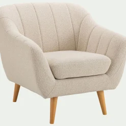 Fauteuil*alinea Fauteuil en tissu bouclette - Beige