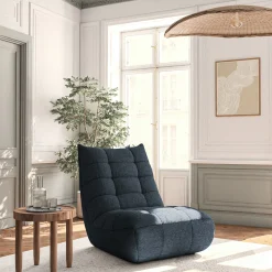 Fauteuil*alinea Fauteuil en tissu chenille - marine Bleu