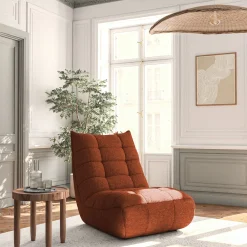 Fauteuil*alinea Fauteuil en tissu chenille - brun rustrel Marron