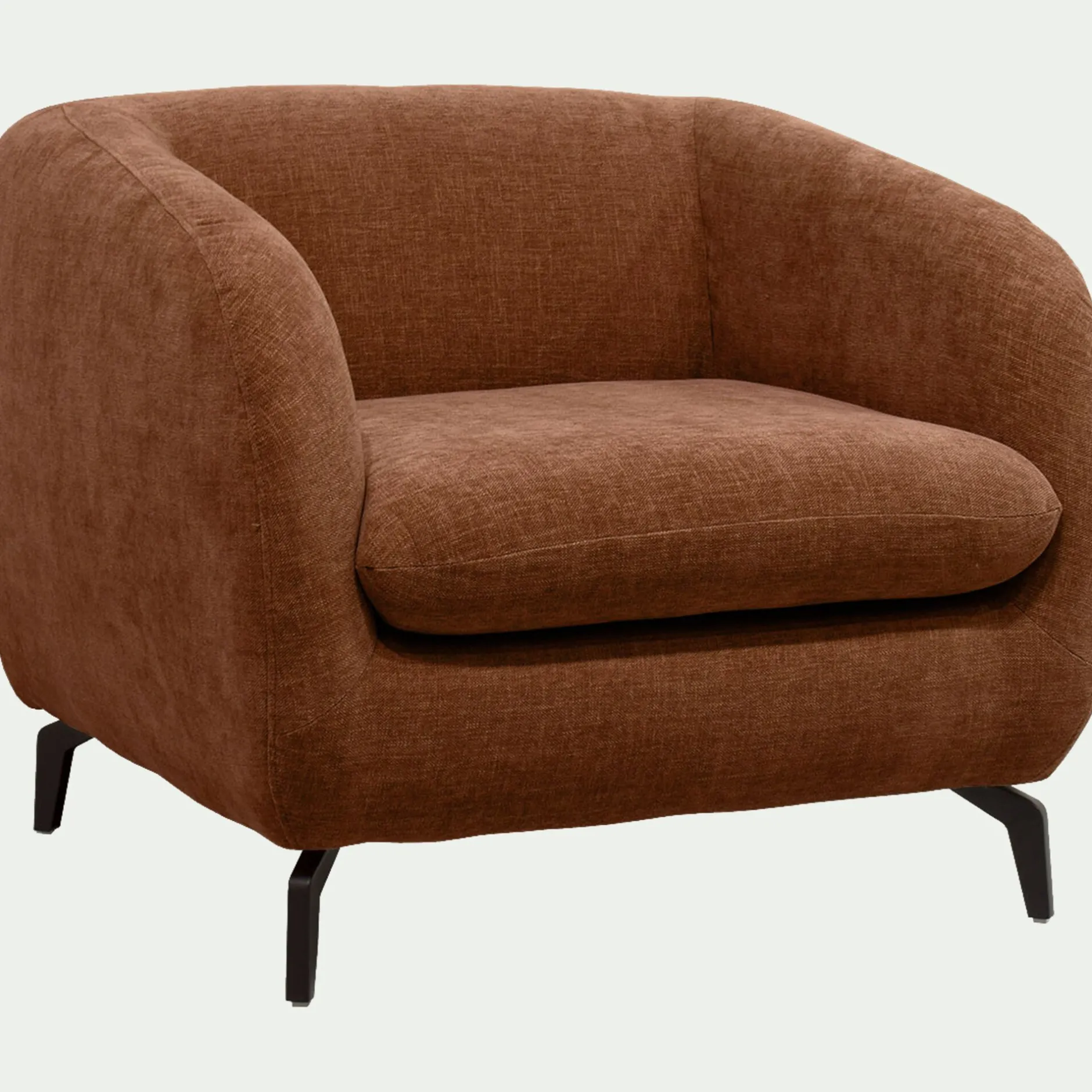 Fauteuil*alinea Fauteuil en tissu doux tramé - brun rustrel Marron