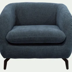 Fauteuil*alinea Fauteuil en tissu doux tramé - Bleu