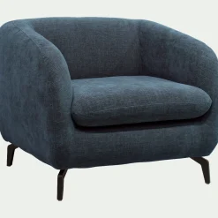 Fauteuil*alinea Fauteuil en tissu doux tramé - Bleu