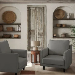 Fauteuil*alinea Fauteuil en tissu joint - restanque Gris