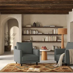 Fauteuil*alinea Fauteuil en tissu mixte - ardoise Gris