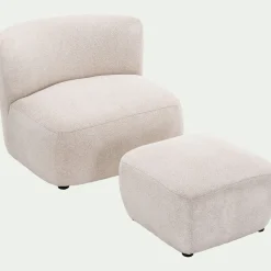 Fauteuil*alinea Fauteuil en tissu Raven - écru Blanc