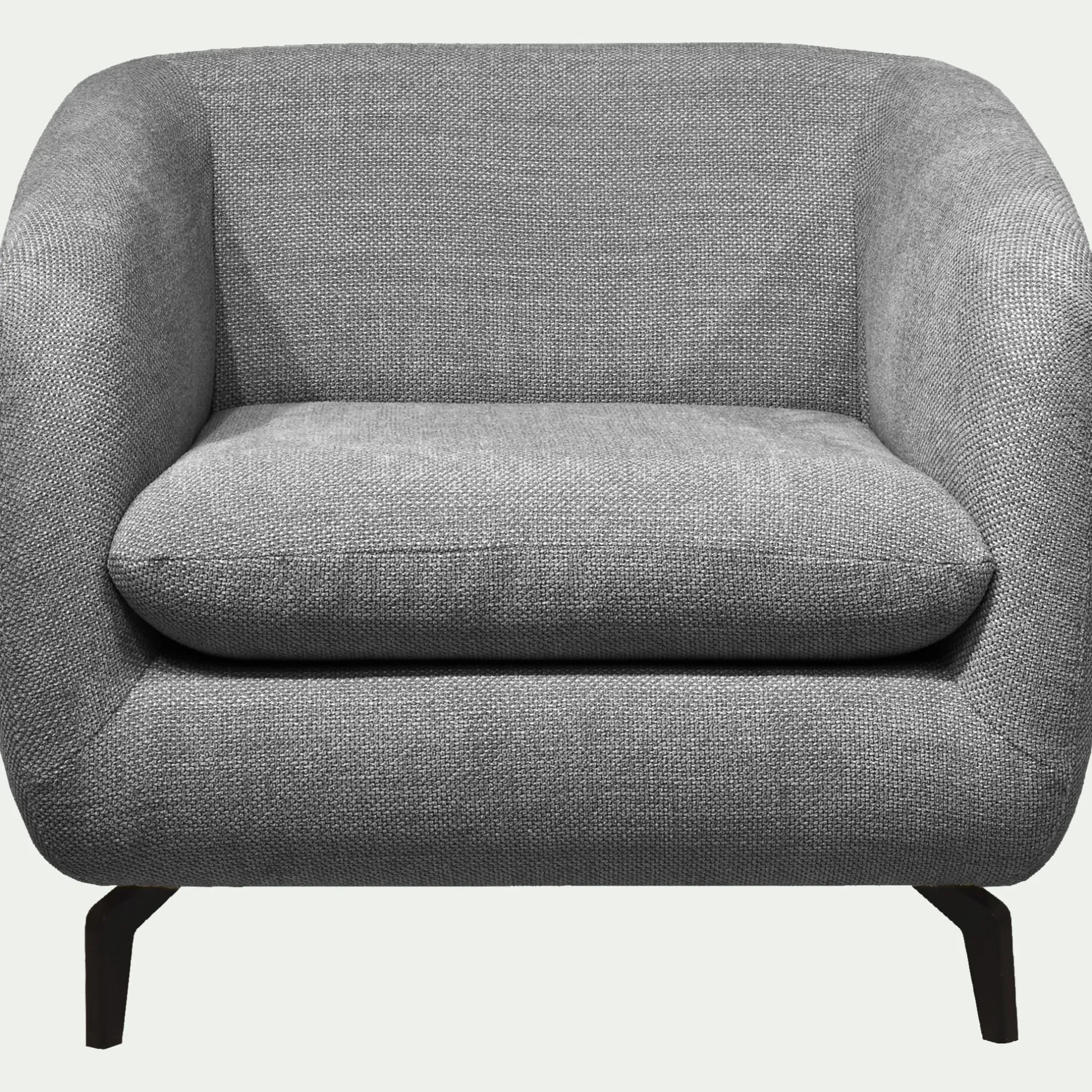 Fauteuil*alinea Fauteuil en tissu tramé piétement noir - ardoise Gris