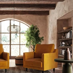 Fauteuil*alinea Fauteuil en tissu velvet - argan Jaune