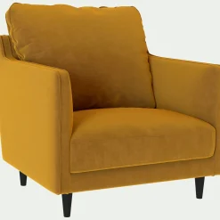 Fauteuil*alinea Fauteuil en tissu velvet - argan Jaune