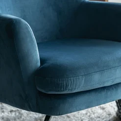 Fauteuil*alinea Fauteuil en velours - myrte Bleu