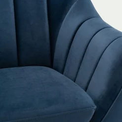 Fauteuil*alinea Fauteuil en velours - myrte Bleu