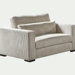 Fauteuil|Petit Canapé*alinea Fauteuil en velours côtelé Azores - Beige
