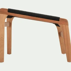 Pouf Exterieur|Transat Et Chaise Longue*alinea Fauteuil et repose pied en eucalyptus - Noir