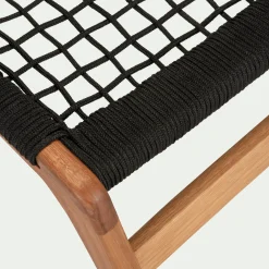 Pouf Exterieur|Transat Et Chaise Longue*alinea Fauteuil et repose pied en eucalyptus - Noir