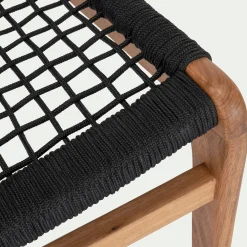 Pouf Exterieur|Transat Et Chaise Longue*alinea Fauteuil et repose pied en eucalyptus - Noir