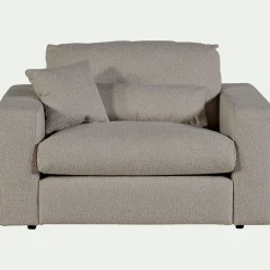 Fauteuil|Petit Canapé*alinea Fauteuil fixe en tissu bouclette - Gris clair