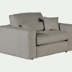 Fauteuil|Petit Canapé*alinea Fauteuil fixe en tissu bouclette - Gris clair