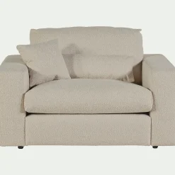 Fauteuil|Petit Canapé*alinea Fauteuil fixe en tissu bouclette - écru Blanc