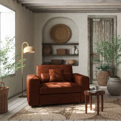 Fauteuil*alinea Fauteuil fixe en tissu chenille - brun rustrel Marron