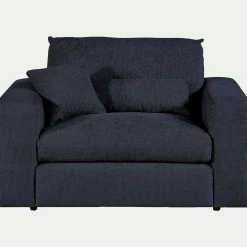 Fauteuil*alinea Fauteuil fixe en tissu chenille - marine Bleu