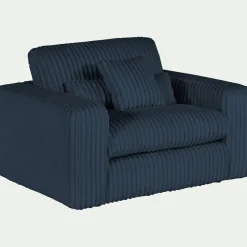 Fauteuil|Petit Canapé*alinea Fauteuil fixe en tissu côtelé - Bleu calabrun