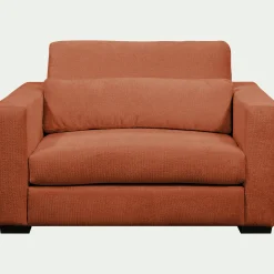 Fauteuil|Petit Canapé*alinea Fauteuil fixe en tissu Genesis 1,5 places - brun rustrel Marron