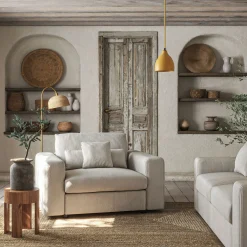 Fauteuil*alinea Fauteuil fixe en velours côtelé - borie Gris