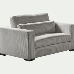 Fauteuil|Petit Canapé*alinea Fauteuil fixe en velours côtelé Azores - borie Gris