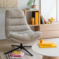 Fauteuil*alinea Fauteuil pivotant en tissu - taupe Gris